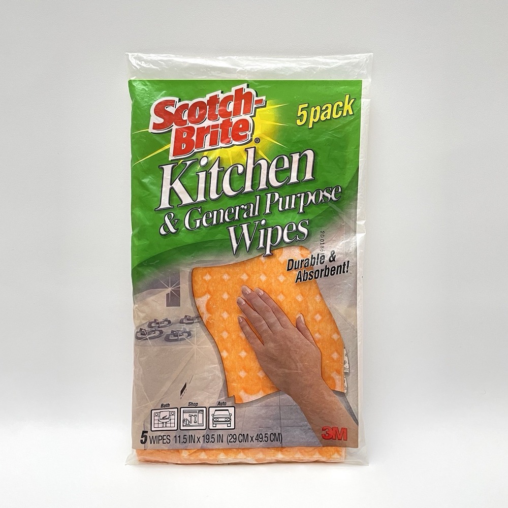 NEW Scotch Brite Kitchen And General Purpose‎ Wipes 5 Pack Orange